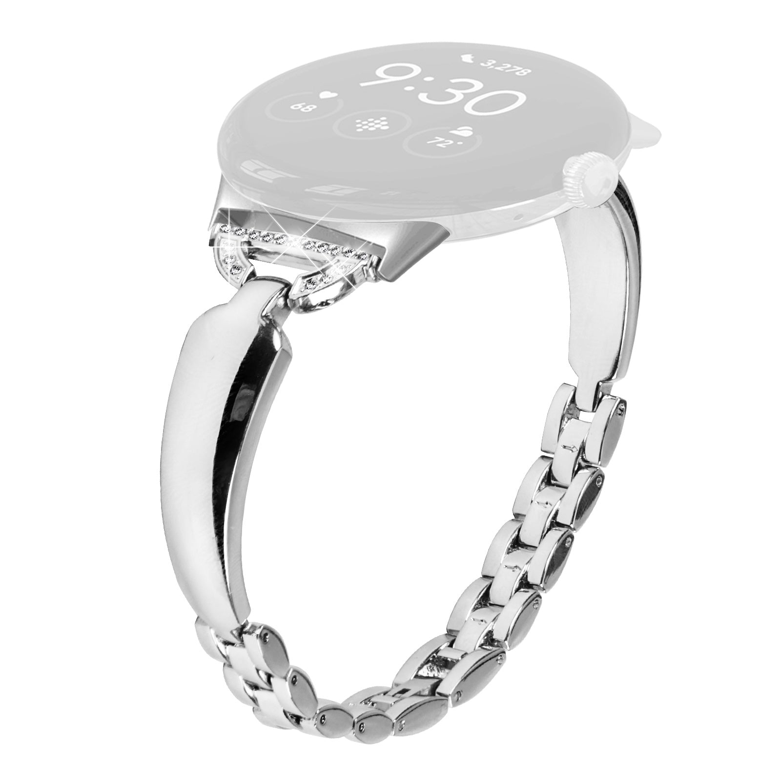 For Google Pixel Watch 2 Pixel Watch Bling Band D-shaped Rhinestone Decor Copper Metal Bracelet Watch Strap For Google Pixel Watch 2 Pixel Watch Bling Band D-shaped Rhinestone Decor Copper Metal Bracelet Watch Strap